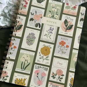 Floral Spiral Notebook with Green and Pink Cover